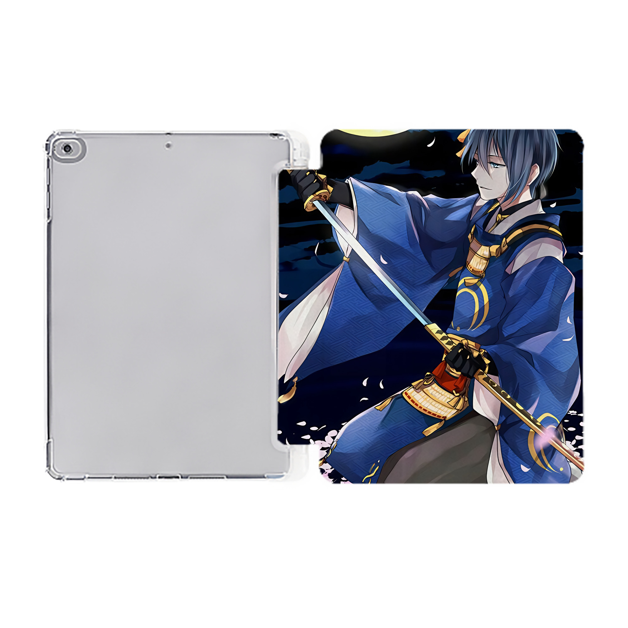 （画像用） 刀剣乱舞 Touken Ranbu IPad ケース ペン収納付き 三つ折りスタンド PUレザー×シリコン 対応機種9.5/10.5/10.9インチ